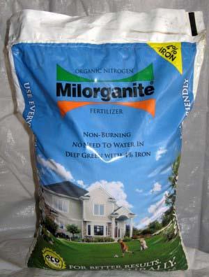 5-2-0 Organic Based Fertilizer Milorganite Professional with 4% iron Non-burning organic fertilizer, rich in water insoluble nitrogen.