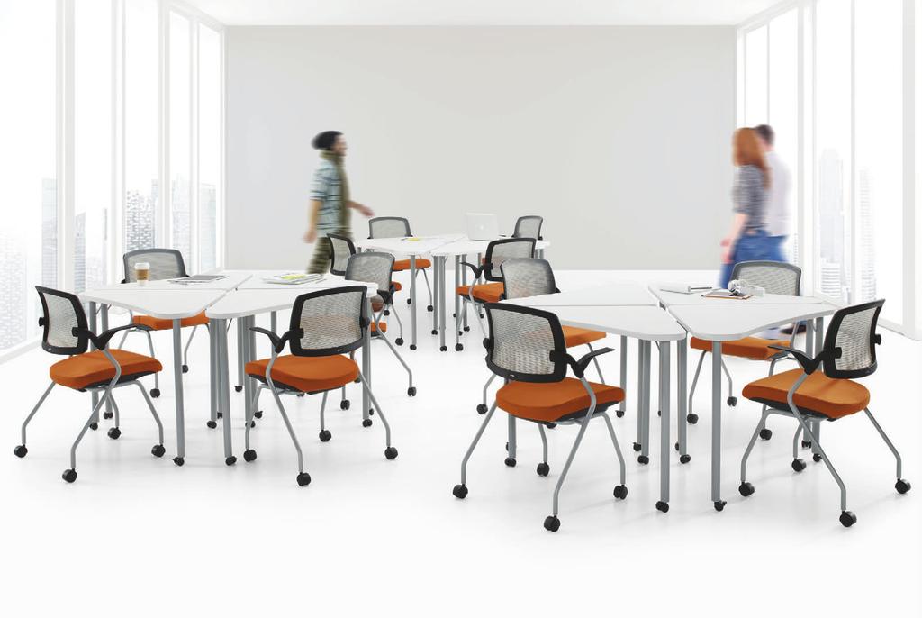 The versatile learning space ZKP001 large pod tables, set of 4 ZKP004 as above, with casters ZKP009 large pod tables, set of 3 ZKP007 large pod tables, set of 2 Zook pod tables transition easily from