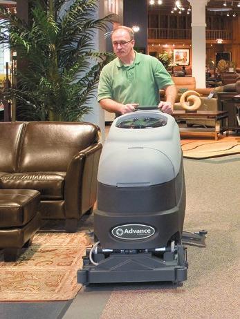 Maximum efficiency and flexibility are gained because cleaning staff are able to go from pre-spraying and extracting on carpeted floors, to scrubbing hard floors with just one machine.