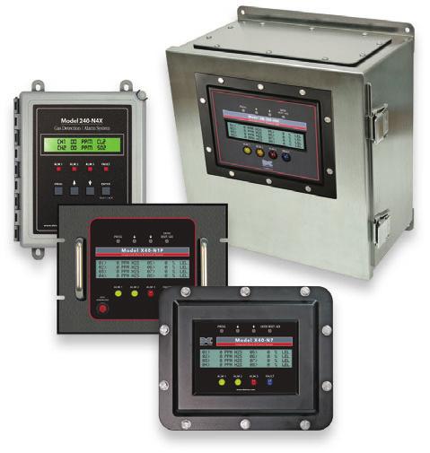 cal, comm errors, faults, peak & average readings Detcon Model MCX-32 is a multi-channel integrated control system with a capacity of 64 active channels.