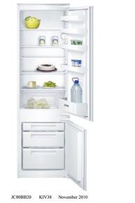 71 Refrigeration appliances 177,5 177,5 LED Low frost JC 80BB20 Combination refrigerator-freezer Integrable Niche height 1,775 mm For installation behind the door of a tall cabinet Net capacity for