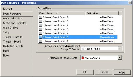 Configuring Action Plans for Avigilon Events Configure an action plan to respond to events generated by the Avigilon system and cameras. 1.