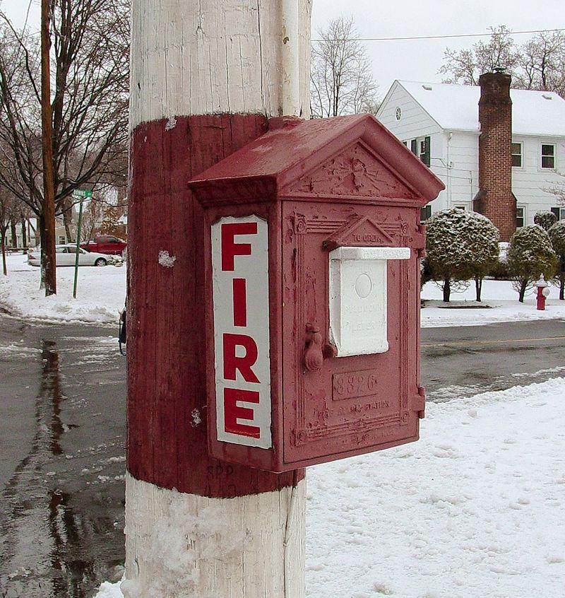 Telegraph alarm boxes and associated networks Able to operate under severe conditions (such as a lengthy or widespread power outage, natural disaster, or other emergency causing many people to