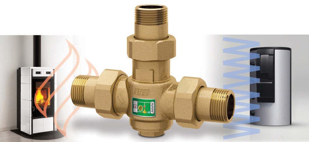 Components for renewable energy systems Anti-condensation valve for solid fuel systems AVAILABLE SETTING: 45 C - 55 C - 60 C - 70 C size Kv [m3/h] 3/4 3,9 1 3,9 1 11,3 1 1/4