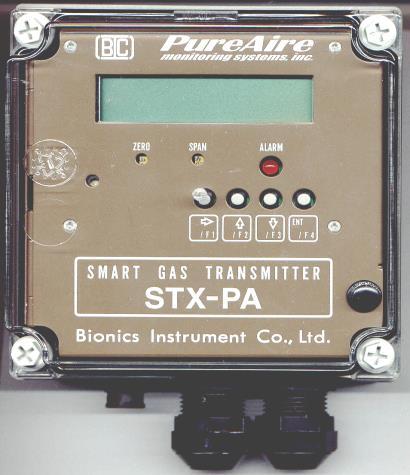 STX-PA for remote cabinet monitoring 8: Appendix Transmitter/Controller Digital gas concentration display Two User STX-PA selectable Alarm relays Built-in audio/visual alarms 24VDC powered 100mA NEMA