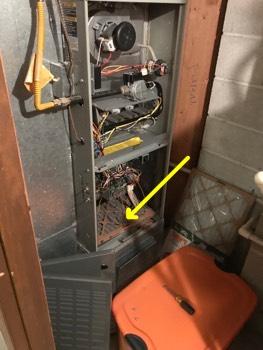 In this home, these appliances are using indoor air for ventilation and combustion. Other than the door--there is no visible venting into the utility/furnace room.
