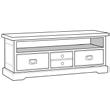 x W140 x D48 WES002 I - Small Sideboard Two Drawers Two