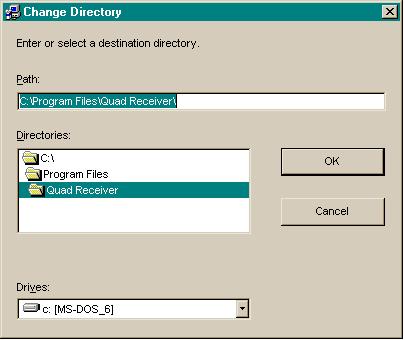 Figure B 6 The Change Directory Dialog Box a. Select a folder then click OK. b.