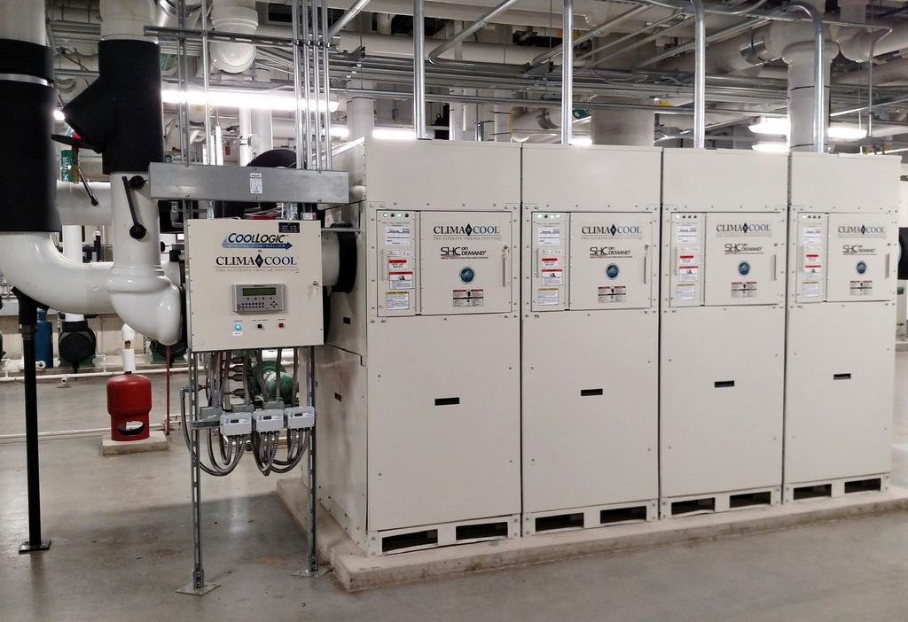 Modules can also be assigned for fixed bypass for heating, cooling and source flow, however, this limits the number of modules remaining for that duty.