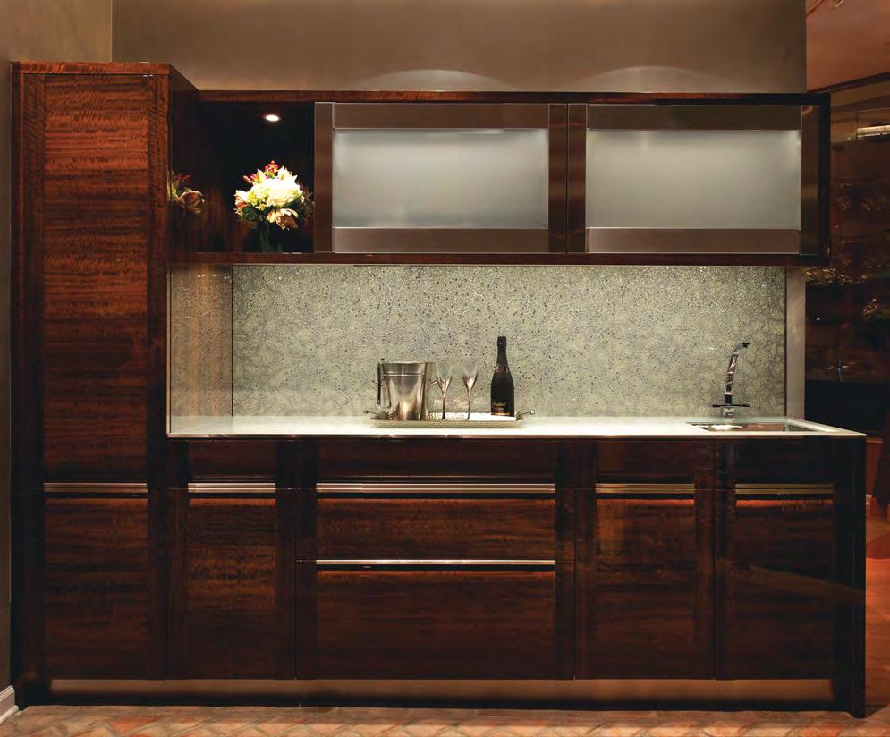 Storage Innovations Photos: Jane Beiles The Deane Inc. showroom highlights a variety of storage accessories, including this narrow pullout pantry with integrated lighting.