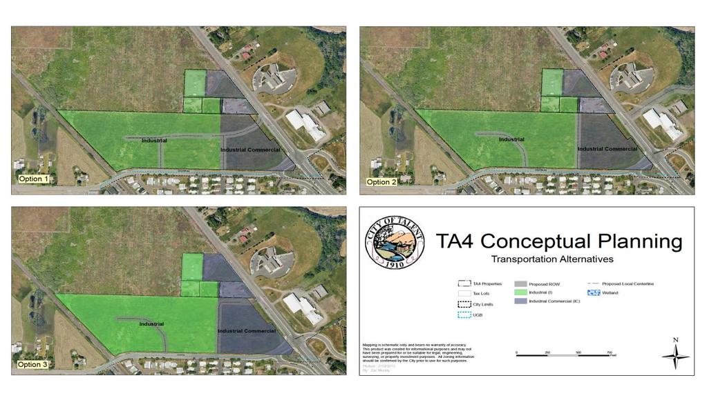 PART 2. THE CONCEPT PLAN The long-term objective for TA-4 is to provide an employment opportunity at the north end of the City along Highway 99. Performance Indicator 2.9.12 restricts development of TA-4 to industrial uses.