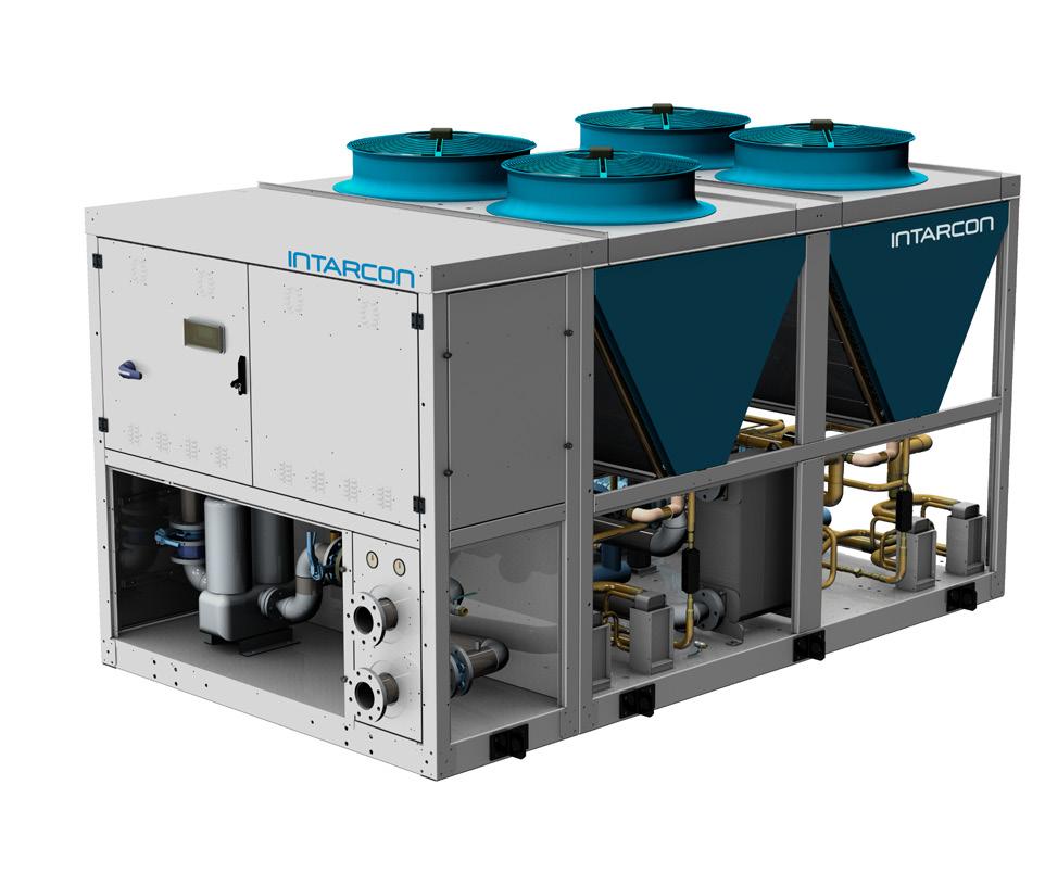 intarwatt chiller Description The MWW range counts with four modular sizes hosting a tandem or a single semihermetic compressor per module, air cooler with V coils, plate heat exchanger.
