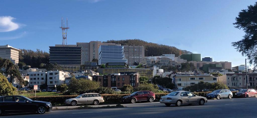 CAMPUS DESIGN Topography and Scale Propose a new campus image with Millberry Garage and MSB façade reskinning Position taller buildings to rear along the hillside Maintain visual connection
