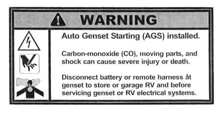 Generator and storing the coach. Do not plug the power cord into the generator receptacle while the generator is running.