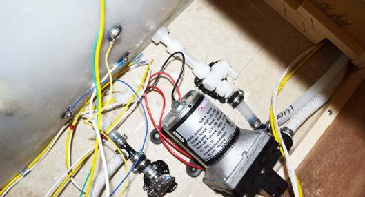 SECTION 7 PLUMBING typically uses a large amount of current while operating. If the tank heaters are used without a recharging source, they will drain the house batteries in a relatively short period.