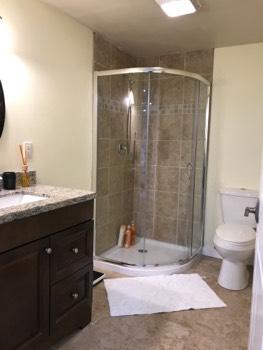 1. Location Materials: Bedroom Basement Bathroom 2. Room Ceiling and walls are in good condition overall. Accessible outlets operate. Light fixture operates. 3.