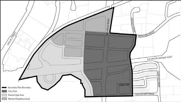 Figure 4 - Draft Character Areas These Character Areas will direct growth and implement public realm and built form strategies to establish an identity for the community: The Core Area will form the