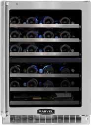 24" Dual Zone Wine Cellar Model No: MPRO6DZE-BS True dual zone, with two zones independently controlled and monitored for perfect wine storage Audible and visual alarms for door ajar, power outage,