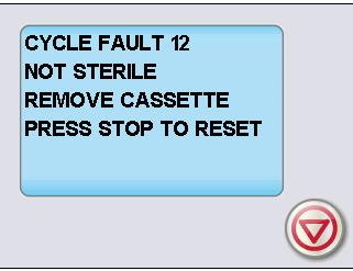 5 Using your STATIM If the screen displays a CYCLE FAULT code or a NOT STERILE message, the cassette contents are not sterile. See Section 10 Troubleshooting for more information. 5.