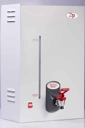 Rheem manufactures a range of Zip wall mounted boiling water products that are filled and used manually. An external tap fills the appliance to the desired level on the front sight glass.