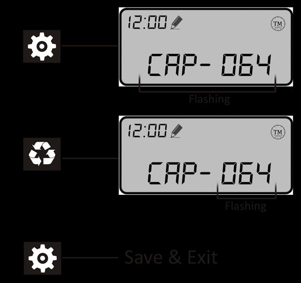 Advanced Menus Continued.. This last menu is to change the unit s capacity. Unit has a range of 1-199 Capacity (for Meter and Timed Meter Modes only).