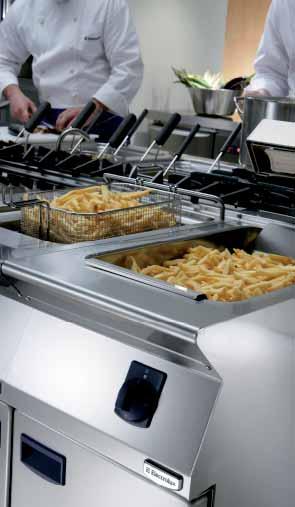 No direct contact with heating elements Accessories included All fryers are equipped with baskets and feet. Heating elements Well capacity (lt.
