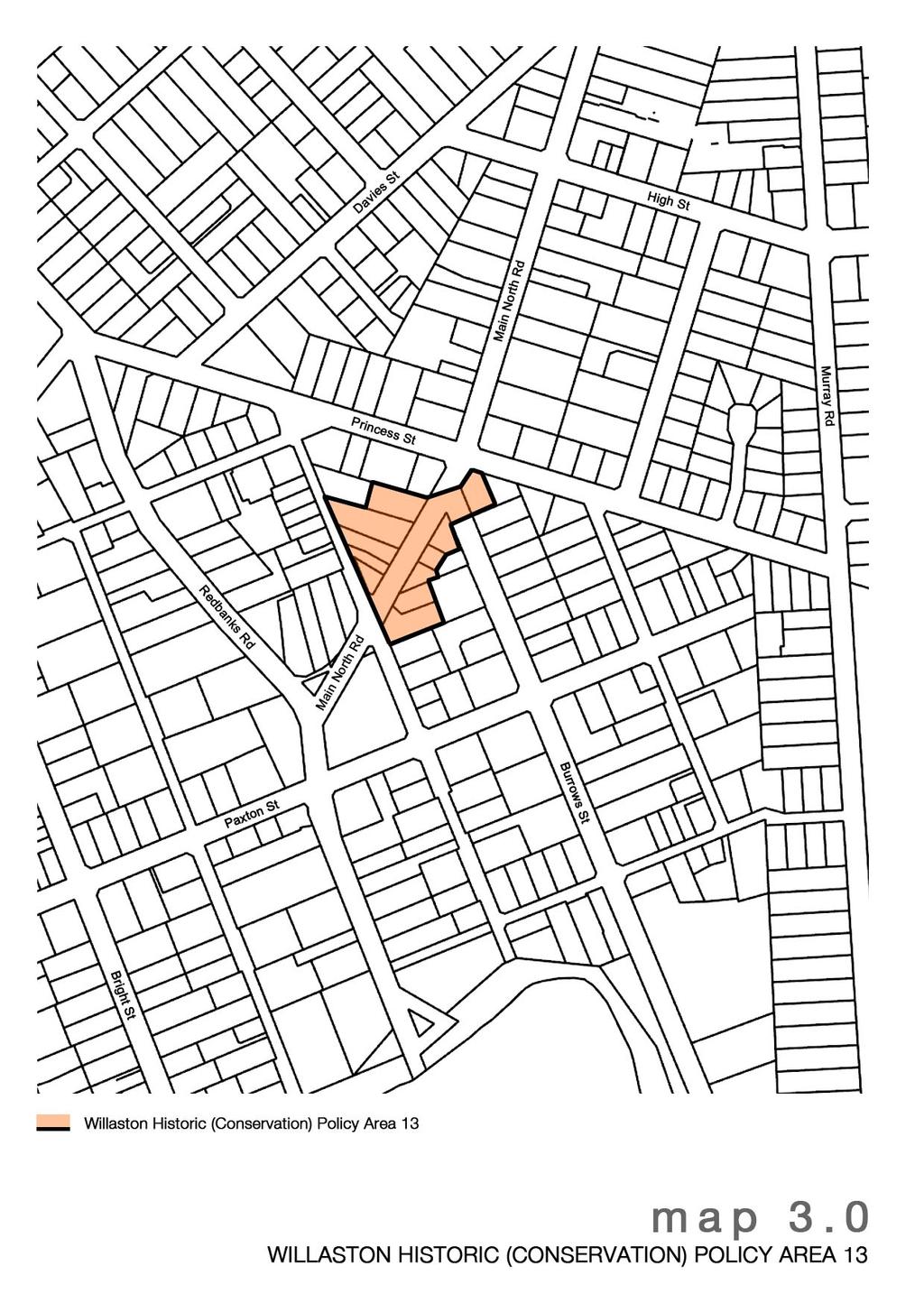 1.5.2 Willaston Historic (Conservation) Policy Area 13 Significance Located adjacent to the main township of Willaston, which was laid out in 1848, the predominately residential buildings found