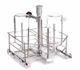 JET RACKS FOR CUB 3060 AND CUB EXTRA 4090 REACTOR WASHING FISCHER BOTTLE WASHING BOTTLE WASHING LR4DS Stainless steel trolley with drying system connection.