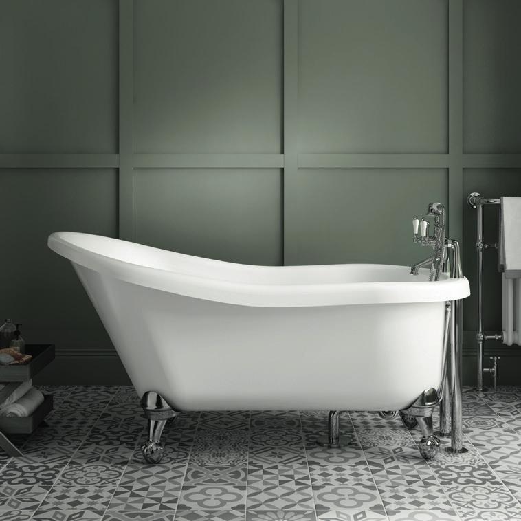 00 121005 Slipper Single Ended Roll Top Bath with Chrome Feet 1545 x 735mm 562.00 161803 Luxury Reinforced Bath Panel 1700 x 520mm 53.