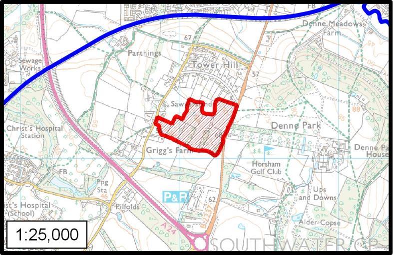 SITE ASSESSMENTS / SITE 1 - Land to the West of Worthing Road SITE 1 - LAND TO THE WEST OF WORTHING ROAD SITE & SITUATION Location TQ161292 (516107, 129201) Site Area 10 ha Developable Area 6.