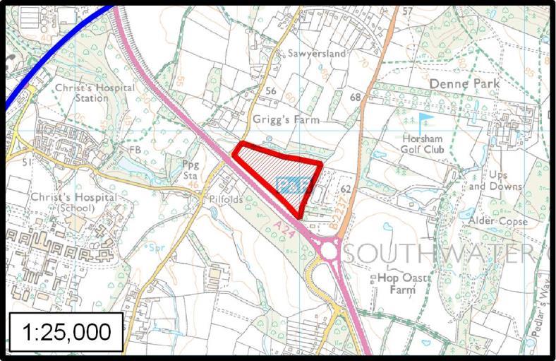 Site Description The site is an agricultural field located immediately north of the A24 on the Hop Oast roundabout.