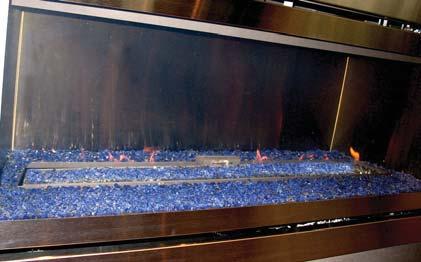 Pebbles are NOT to be placed anywhere on the burner or over top of the Glass Crystals or optional Ceramic Spa Stones.