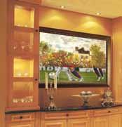 Mirror TV This is a sophisticated monitor system which is elegantly mounted behind a conventional mirror surface to dramatically display anything