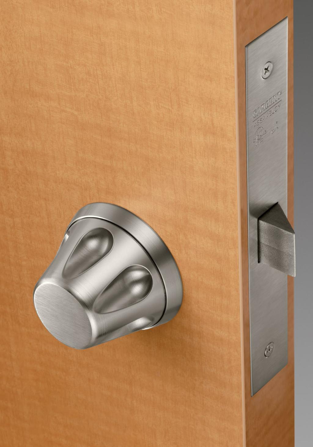 Door Hardware Detention Knob This knob trim is designed for safety and security by eliminating catch points with a tapered knob recessed into the rose.
