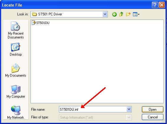 Locate ST501driver file