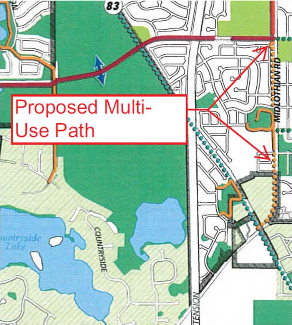 FY2016 Midlothian Road Multi Use Path Design $26,000.00 The design of a multi use path along Midlothian Road between Hawley Street and IL 60/83.