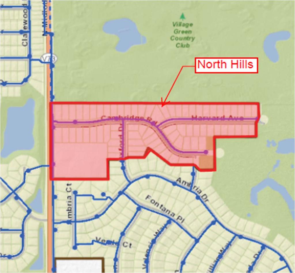 FY2016 North Hills Subdivision Water Main Replacement Design $65,000.