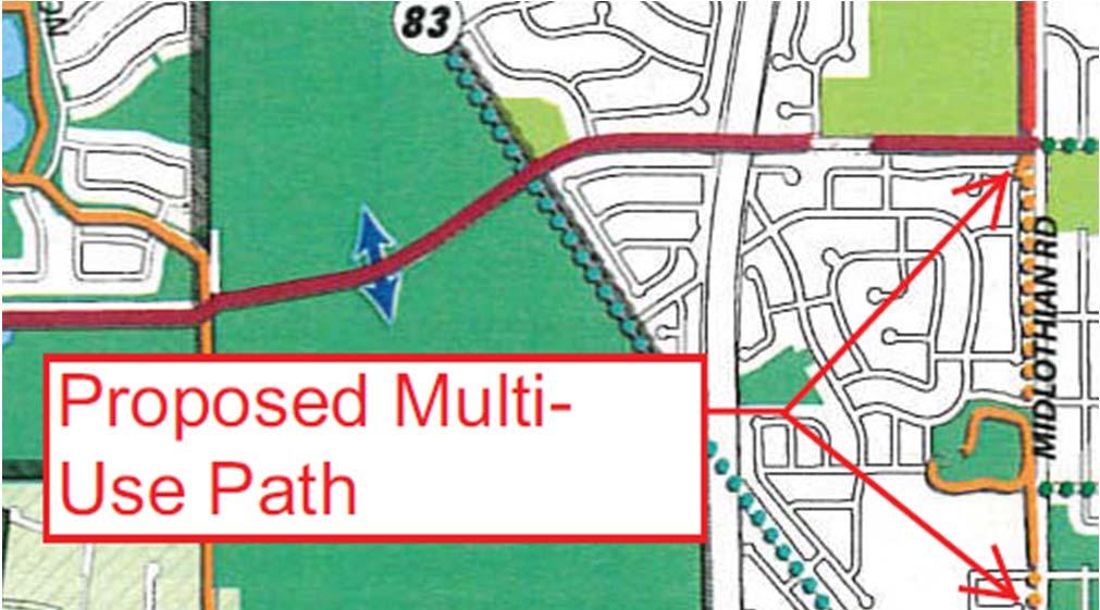 FY2017 Midlothian Road Multi Use Path Construction $575,000.