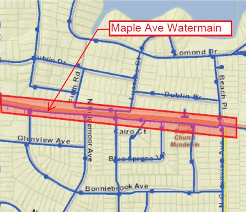 FY2018 Maple Avenue (IL 176) Water Main Construction $1,250,000.