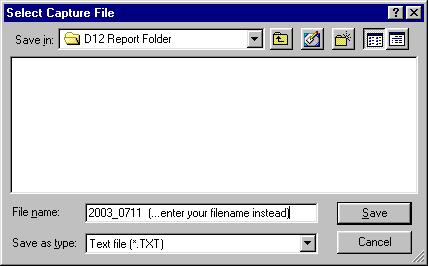 Click File, then click Save As, and click the Save button to store the settings as a HyperTerminal session file named Connect To D12.ht (the filename should automatically appear).