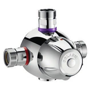 Delabie Premix Comfort Thermostatic Mixing Valve DE731002-20mm valve, to supply up to 55L/min DE731003-25mm valve,