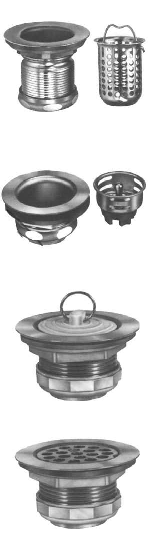 Basket Only Tray Plug For 2-2-/12 Outlet CP Brass body Rubber Plug Complete with washers & nuts Flat Duplex Strainer For 2-2-/12 Outlet CP Brass body Stainless steel