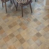 simulated tile flooring. In very good and very clean condition.
