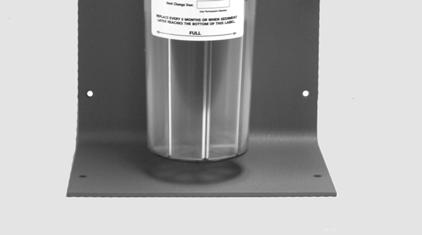 Hg5 -Mini Collection Container Replacement Warning The waste stream treated by the Hg5 -Mini is discharge from a dental vacuum system and as such may contain concentrations of solid and soluble
