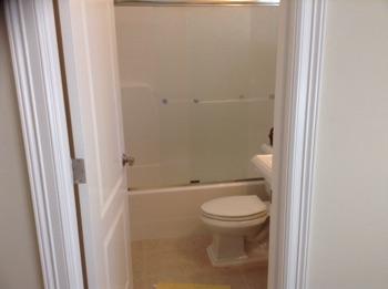 1. Location Materials: Bedroom 1st left Bathroom This Room 2. Room Ceiling and walls are in good condition overall. Accessible outlets operate. Light fixture operates.