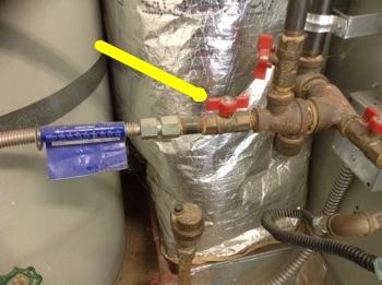 2 Water Heater gas shutoff is located to