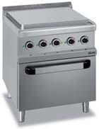SOLID TOP The MAGISTRA 700 solid top range comprises models available as freestanding unit, on open cabinet or on oven, and top. Gas or electric supply. Modularity: 70.