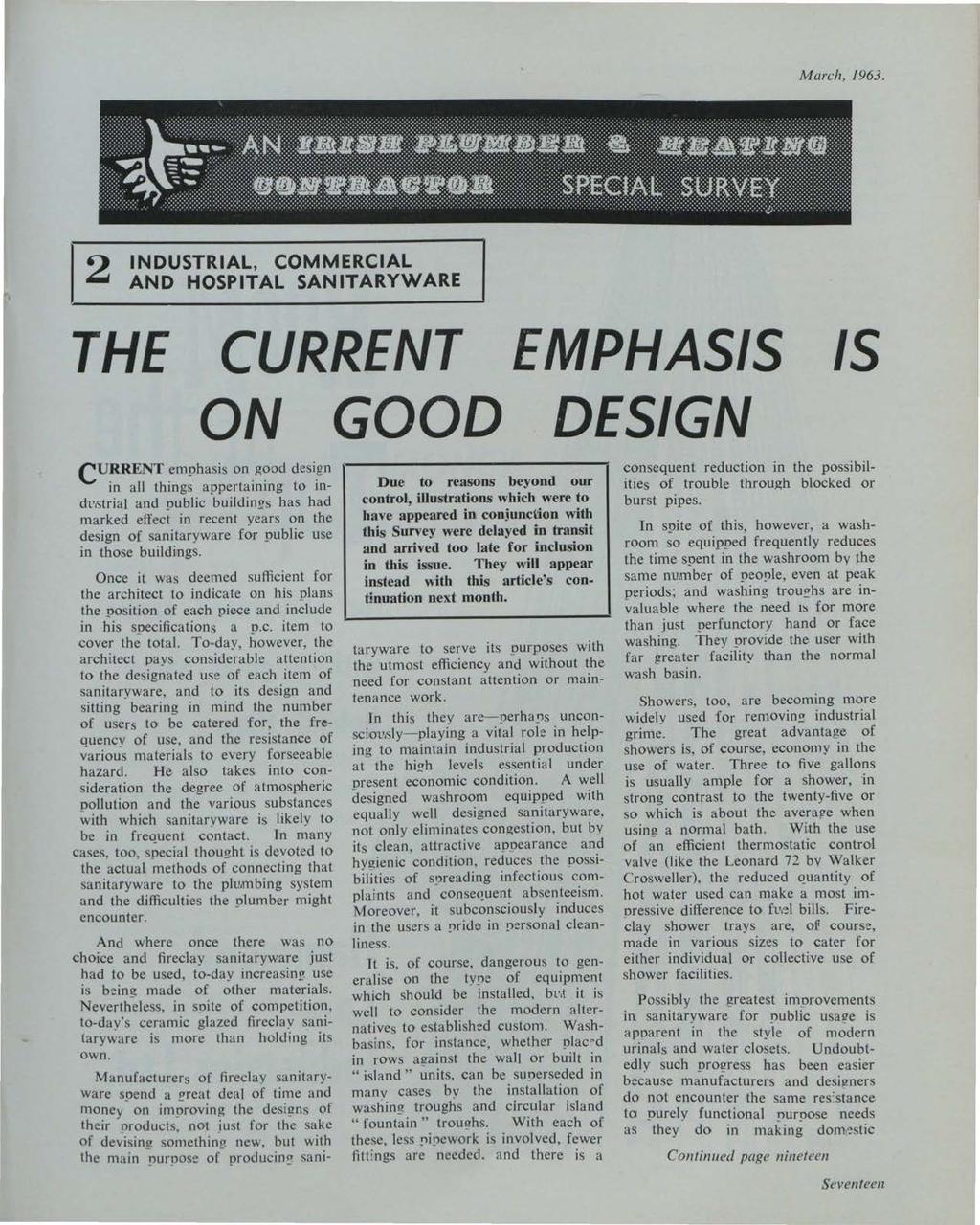 et al.: The Irish Plumber and Heating Contractor, March 1963 (complete is March, 1963.