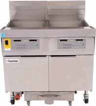 Large Vat Gas Fryers Keep the kitchen cool and production capacity high. The LHD65 large vat fryers have flue temps less than 550 and an ENERGY STAR efficiency rating of 57%.