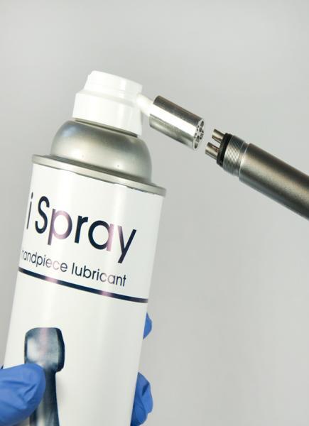 i. Manually with lubricant can: Shake spray can vigorously several times Press hand piece firmly onto spray can Cover hand piece